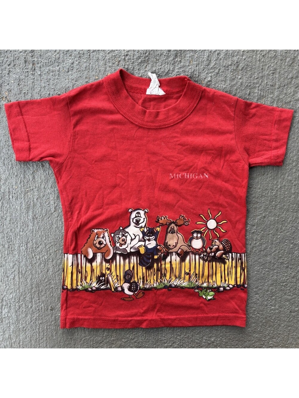 KIDS Nature Wild Animal Wrap Around AOP Michigan Shirt 2T